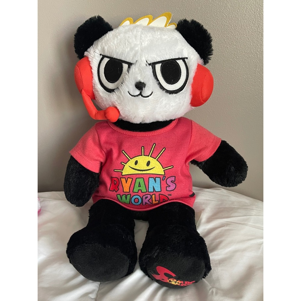 Build-A-Bear Ryan's World Combo Panda Plush with Red Shirt and Headset